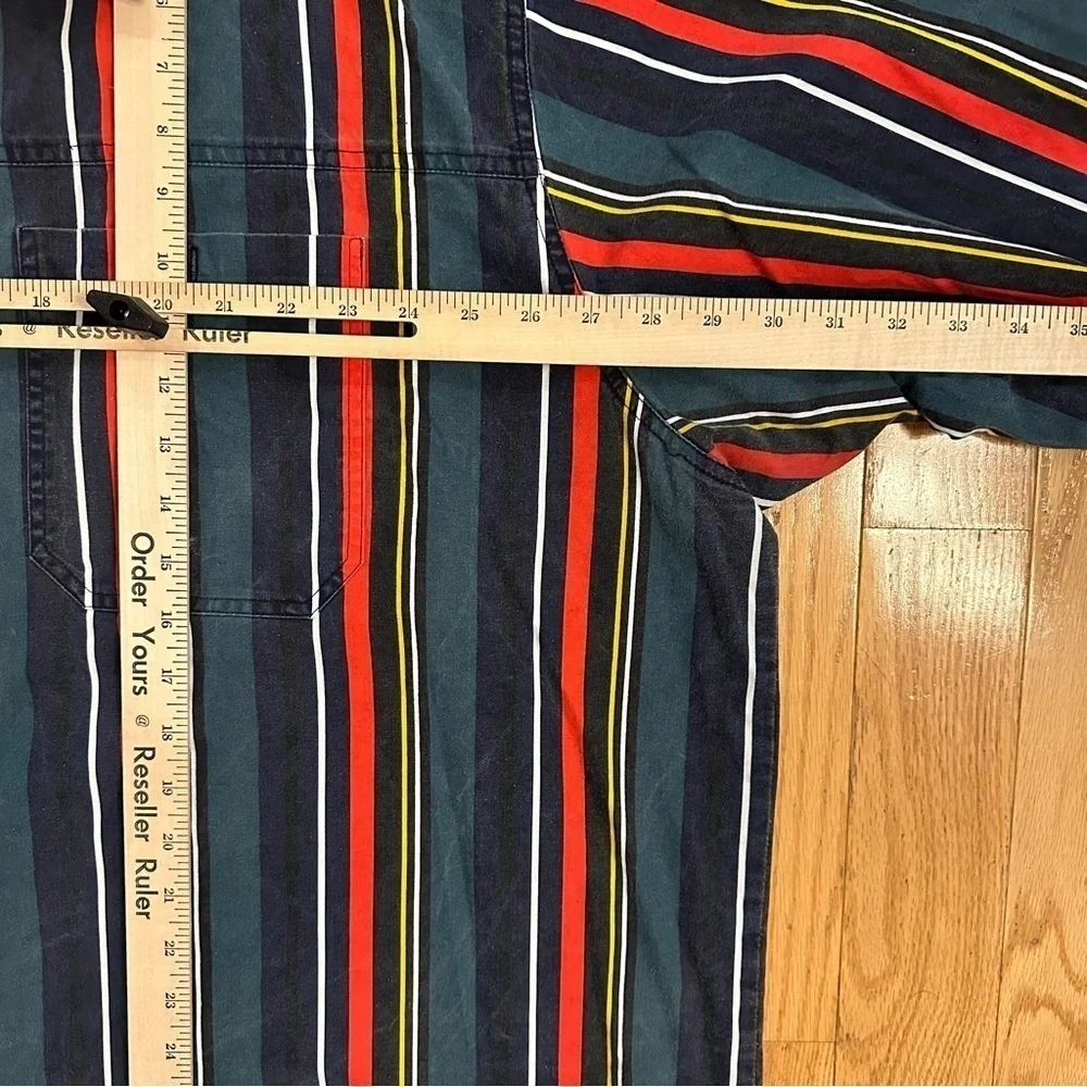 Vintage Wrangler Brushpopper Rugged Wear Striped Western Shirt Mens 3XT 3XL Tall